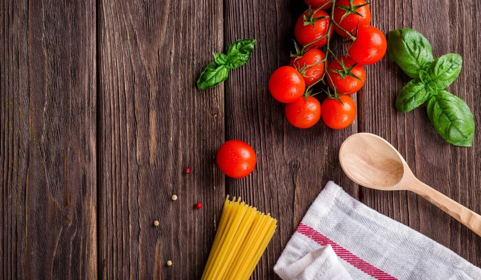 spaghetti, tomatoes, basil, wooden spoon, rustic, wooden table, flat lay, composition, food photography, preparation, food preparation, food, kitchen, pasta, italian, cuisine, italian cuisine, food, food, food, food, food