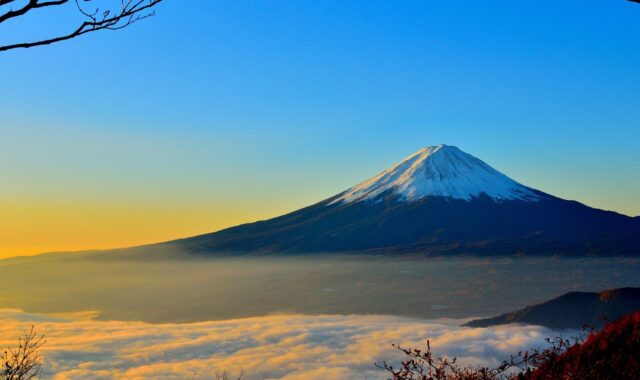 mountain, volcano, peak, nature, summit, countryside, sea of clouds, scenery, scenic, idyllic, mount fuji, japan