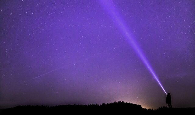 night photograph, flashlight, ray, starry sky, night sky, star, night, sky, human, person, nature, long exposure, evening sky, cosmos, dark, astro, lights, mystical, abendstimmung, mood, darkness, astronomy, starry, universe, light, galaxy, violet, purple, light signal, space wallpaper